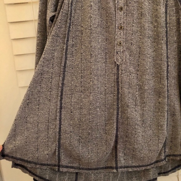 Gray and Navy Striped Sweater Blouse, Small - Picture 4 of 5